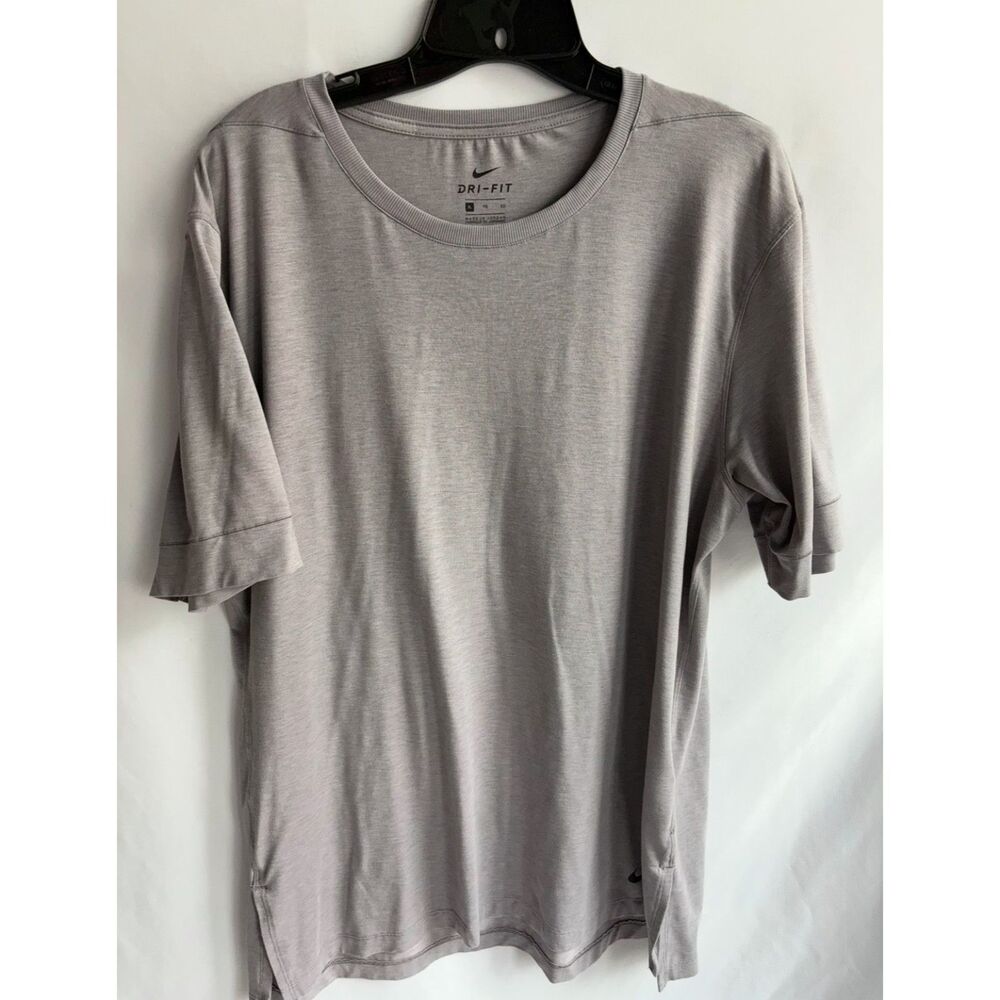 Nike Mens Dri-Fit T Shirt Short Sleeve Size XL Taupe Grey Gym Workout Sporty